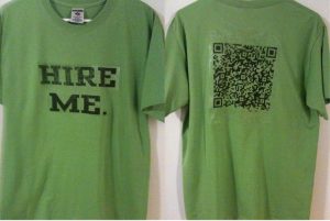 I made several of these shirts in several different colors for the #ala10 conference and wore them all weekend. The QR Code does indeed work.