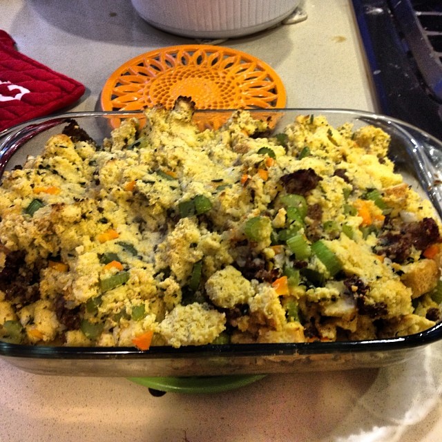 Cornbread and Sausage stuffing.